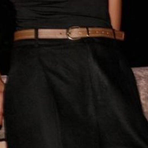 ZARA LINEN BELTED STRAIGHT-LEG TROUSERS - Picture 2 of 8